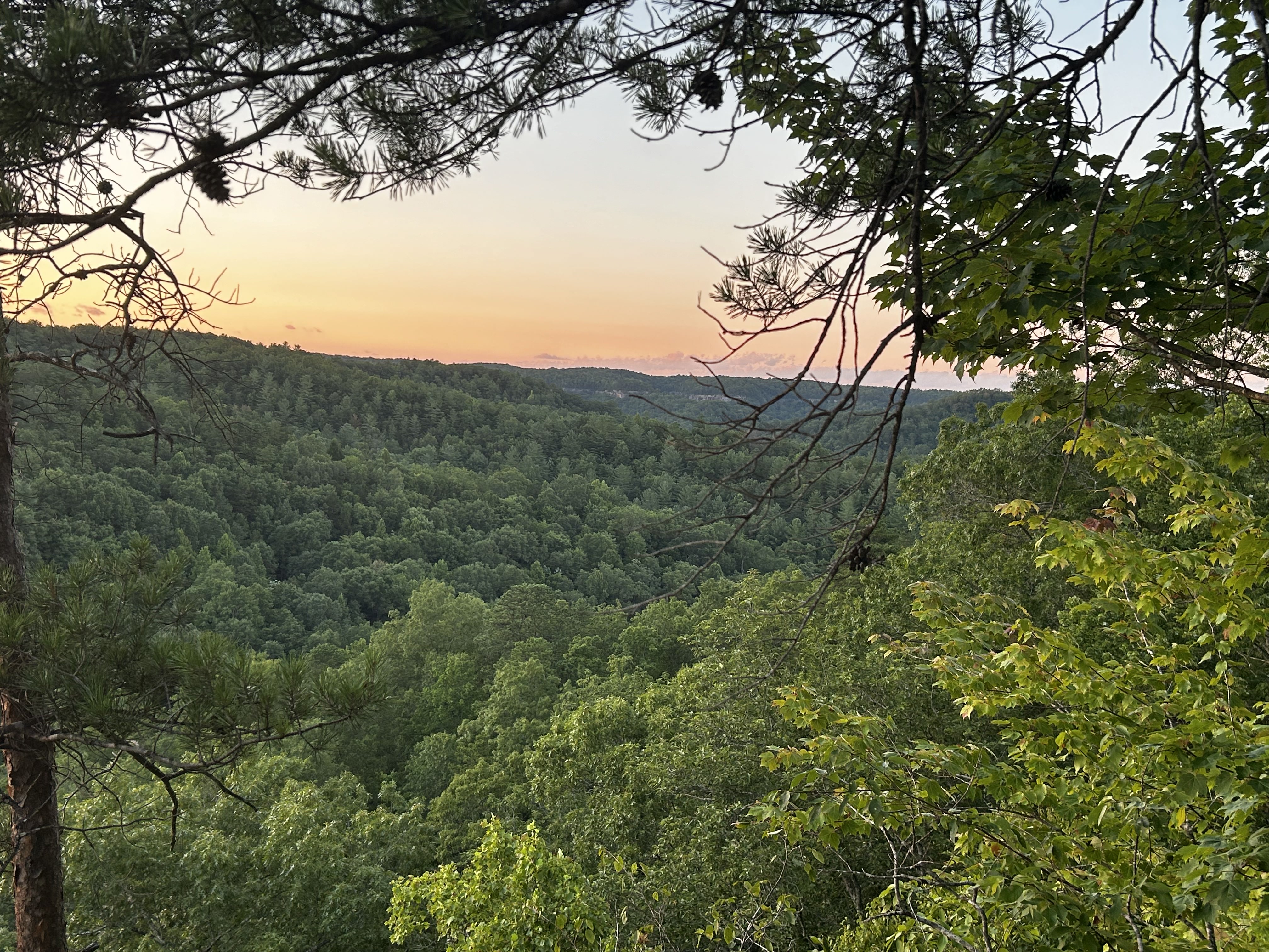 Sunset over Kentucky hills